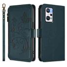 For Realme GT Neo 3T Butterfly Love Flower Multi-card Zipper Wallet Leather Phone Case(Dark Green) - 2
