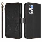 For Realme GT Neo 3T Butterfly Love Flower Multi-card Zipper Wallet Leather Phone Case(Black) - 2