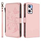 For Realme GT Neo 3T Butterfly Love Flower Multi-card Zipper Wallet Leather Phone Case(Pink) - 2