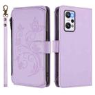 For Realme GT Neo 3T Butterfly Love Flower Multi-card Zipper Wallet Leather Phone Case(Light Purple) - 2