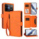 For Realme GT3 5G /  GT Neo 5 240W Butterfly Love Flower Multi-card Zipper Wallet Leather Phone Case(Orange) - 1