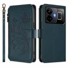 For Realme GT3 5G /  GT Neo 5 240W Butterfly Love Flower Multi-card Zipper Wallet Leather Phone Case(Dark Green) - 2