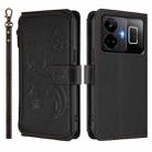 For Realme GT3 5G /  GT Neo 5 240W Butterfly Love Flower Multi-card Zipper Wallet Leather Phone Case(Black) - 2