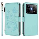 For Realme GT3 5G /  GT Neo 5 240W Butterfly Love Flower Multi-card Zipper Wallet Leather Phone Case(Mint Green) - 2