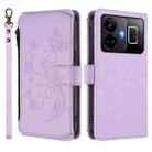For Realme GT3 5G /  GT Neo 5 240W Butterfly Love Flower Multi-card Zipper Wallet Leather Phone Case(Light Purple) - 2