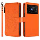 For Realme GT5 240W / GT5 5G Butterfly Love Flower Multi-card Zipper Wallet Leather Phone Case(Orange) - 2