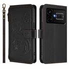 For Realme GT5 240W / GT5 5G Butterfly Love Flower Multi-card Zipper Wallet Leather Phone Case(Black) - 2