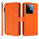 For Realme GT 7 5G India Butterfly Love Flower Multi-card Zipper Wallet Leather Phone Case(Orange) - 2