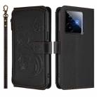 For Realme GT 7 5G India Butterfly Love Flower Multi-card Zipper Wallet Leather Phone Case(Black) - 2