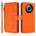 For Realme Narzo 60 Pro Butterfly Love Flower Multi-card Zipper Wallet Leather Phone Case(Orange) - 2