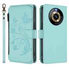 For Realme Narzo 60 Pro Butterfly Love Flower Multi-card Zipper Wallet Leather Phone Case(Mint Green) - 2