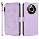 For Realme Narzo 60 Pro Butterfly Love Flower Multi-card Zipper Wallet Leather Phone Case(Light Purple) - 2