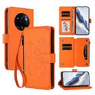 For Realme Narzo 80 Pro  Butterfly Love Flower Multi-card Zipper Wallet Leather Phone Case(Orange) - 1