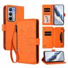 For Realme Narzo 80x Butterfly Love Flower Multi-card Zipper Wallet Leather Phone Case(Orange) - 1