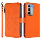 For Realme Narzo 80x Butterfly Love Flower Multi-card Zipper Wallet Leather Phone Case(Orange) - 2