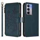For Realme Narzo 80x Butterfly Love Flower Multi-card Zipper Wallet Leather Phone Case(Dark Green) - 2