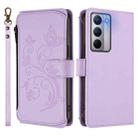 For Realme Narzo 80x Butterfly Love Flower Multi-card Zipper Wallet Leather Phone Case(Light Purple) - 2