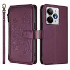 For Realme Neo7 Turbo Butterfly Love Flower Multi-card Zipper Wallet Leather Phone Case(Dark Purple) - 2