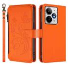 For Realme Neo7 Turbo Butterfly Love Flower Multi-card Zipper Wallet Leather Phone Case(Orange) - 2