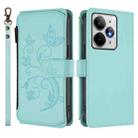 For Realme Neo7 Turbo Butterfly Love Flower Multi-card Zipper Wallet Leather Phone Case(Mint Green) - 2