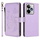 For Realme Neo7 Turbo Butterfly Love Flower Multi-card Zipper Wallet Leather Phone Case(Light Purple) - 2