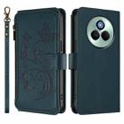 For Realme P3 Pro 5G Global Butterfly Love Flower Multi-card Zipper Wallet Leather Phone Case(Dark Green) - 2