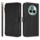 For Realme P3 Pro 5G Global Butterfly Love Flower Multi-card Zipper Wallet Leather Phone Case(Black) - 2