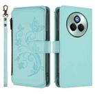For Realme P3 Pro 5G Global Butterfly Love Flower Multi-card Zipper Wallet Leather Phone Case(Mint Green) - 2