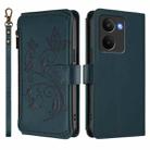 For Realme P3 Ultra 5G Global Butterfly Love Flower Multi-card Zipper Wallet Leather Phone Case(Dark Green) - 2