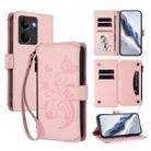 For Realme P3 Ultra 5G Global Butterfly Love Flower Multi-card Zipper Wallet Leather Phone Case(Pink) - 1