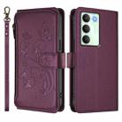 For Realme V70 5G / 14x Global / C75 5G Butterfly Love Flower Multi-card Zipper Wallet Leather Phone Case(Dark Purple) - 2