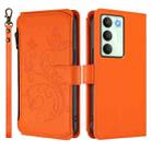 For Realme V70 5G / 14x Global / C75 5G Butterfly Love Flower Multi-card Zipper Wallet Leather Phone Case(Orange) - 2