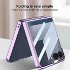 For Samsung Galaxy Z Flip7 5G GKK Integrated Electroplating Full Coverage Phone Case with Magnetic Rotating Bracket(Purple) - 3