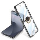 For Samsung Galaxy Z Flip7 5G GKK Integrated Electroplating Phantom Full Coverage Phone Case with Ring(Black) - 1