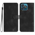 For Oukitel C53 Heart Pattern Skin Feel Leather Phone Case(Black) - 1