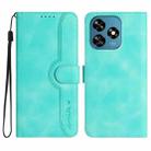 For Oukitel C51 Heart Pattern Skin Feel Leather Phone Case(Light Blue) - 1