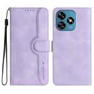 For Oukitel C51 Heart Pattern Skin Feel Leather Phone Case(Purple) - 1
