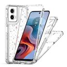 For Motorola Moto G34 5G Transparent Acrylic Laser Paper Phone Case(Stars) - 3