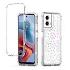 For Motorola Moto G34 5G Transparent Acrylic Laser Paper Phone Case(Love Heart) - 1