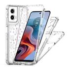 For Motorola Moto G34 5G Transparent Acrylic Laser Paper Phone Case(Love Heart) - 3