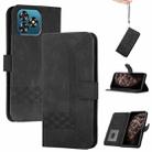 For Oukitel C53 Cubic Skin Feel Flip Leather Phone Case(Black) - 1