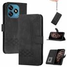 For Oukitel C51 Cubic Skin Feel Flip Leather Phone Case(Black) - 1