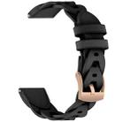 18mm Rose Gold Buckle Twist Leather Watch Band(Black) - 3