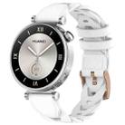 18mm Rose Gold Buckle Twist Leather Watch Band(White) - 1
