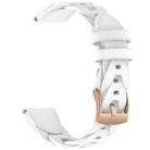 18mm Rose Gold Buckle Twist Leather Watch Band(White) - 3