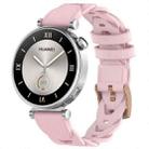 18mm Rose Gold Buckle Twist Leather Watch Band(Pink) - 1