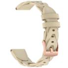 18mm Rose Gold Buckle Twist Leather Watch Band(Apricot) - 3