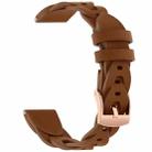18mm Rose Gold Buckle Twist Leather Watch Band(Brown) - 3