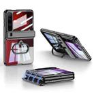 For Huawei Pura X GKK Folding Magnetic Hinge Phantom Phone Case with Oval Ring(Black) - 1