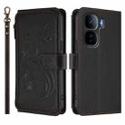 For vivo iQOO Neo 10+ Butterfly Love Flower Multi-card Zipper Wallet Leather Phone Case(Black) - 2